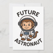 Invitation Avenir astronaute - Singe spatial mignon (Devant)