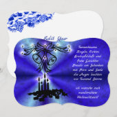 Invitation Avent, Weihnachten, Gedicht auf Deutsch (Devant / Derrière)