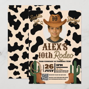 Invitation Aventure à l'anniversaire du Rodéo dans le Far Wes