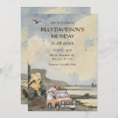 Invitation Aventure à l'aquarelle plage  (Devant / Derrière)