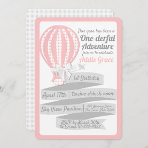 Invitation Aventure à un seul derful Hot Air Balloon 1er anni