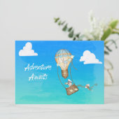 Invitation Aventure Attend Animaux Mignons Personnalisés  (Debout devant)