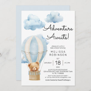 Invitation Aventure attend bébé garçon douche