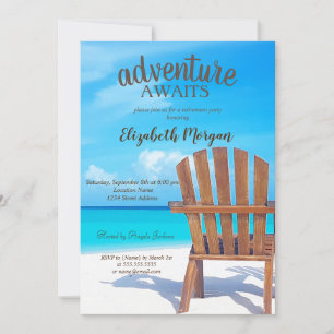 Invitation Aventure Attend Chaise de Plage Fête de Retraite