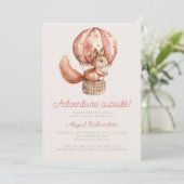 Invitation Aventure Attend Écureuil Mignon Code QR Baby Showe (Debout devant)