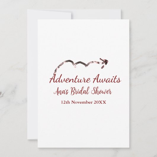 Invitation Aventure attend la douche nuptiale ajouter nom flè (Devant)