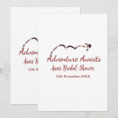 Invitation Aventure attend la douche nuptiale ajouter nom flè (Devant / Derrière)