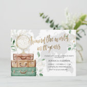 Invitation Aventure attend l'ANNIVERSAIRE, 80ÈME, thème Voyag (Debout devant)