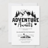 Invitation Aventure Attend | Montagnes Rustiques | BABY SHOWE (Devant)