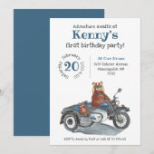 Invitation Aventure Attend Moto Boys Anniversaire (Devant / Derrière)