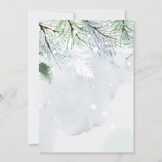 Invitation Aventure Attend Pine Tree Branch Retraite de neige (Dos)