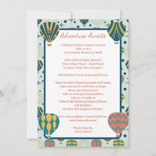 Invitation Aventure Attente Chaud Air Balloon Douche Par Dist
