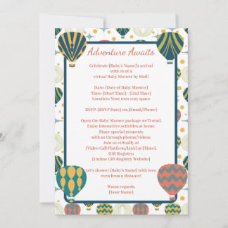 Invitation Aventure Attente Chaud Air Balloon Douche Par Dist