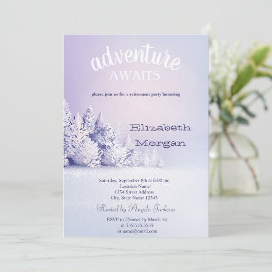 Invitation Aventure Attente Pine Tree Forêt Retraite de neige (Debout devant)