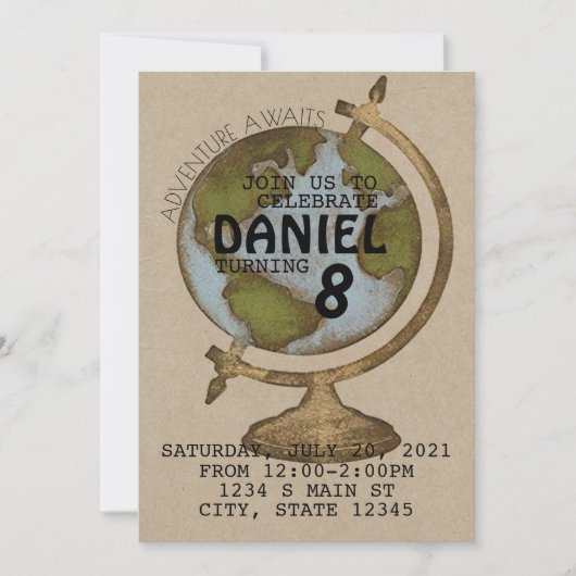 Invitation Aventure Await Anniversaire (Devant)