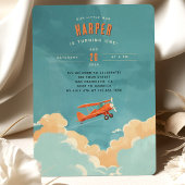 Invitation Aventure Await - Avion volant premier anniversaire