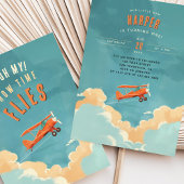 Invitation Aventure Await - Avion volant premier anniversaire