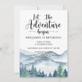 Invitation Aventure Await Mountain Forest Retirement Party (Devant)