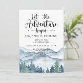 Invitation Aventure Await Mountain Forest Retirement Party (Debout devant)