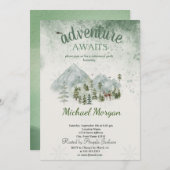 Invitation Aventure Await Pine Tree Forest Retraite verte (Devant / Derrière)