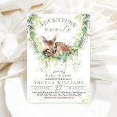 Invitation Aventure Baby shower de verdure de cerfs de bois