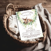 Invitation Aventure Baby shower de verdure de cerfs de bois