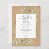 Invitation Aventure Baby shower rustique verdure (Devant)
