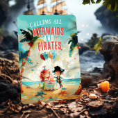 Invitation Aventure balnéaire Mermaides & Pirates Anniversair