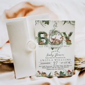 Invitation Aventure Bois Champignon Fern Baby Boy Douche