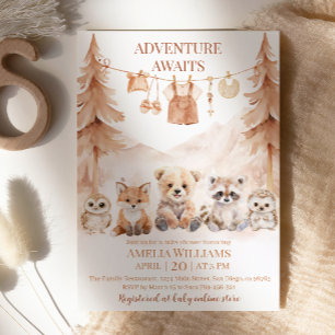 Invitation Aventure chaude beige attend l'anniversaire bébé d