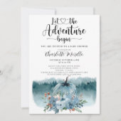 Invitation Aventure commence Dusty Blue Citrouille Baby showe (Devant)