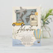 Invitation Aventure commence Plan de voyage Baby shower par c (Debout devant)