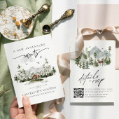 Invitation Aventure commence QR Code Rustique Bachelorette Pa