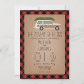 Invitation Aventure commence Wood Panel SUV Canoe Mariage (Devant)