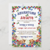 Invitation Aventure Commencer le Baby shower des animaux des  (Devant)