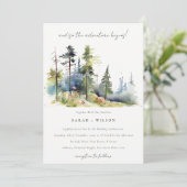 Invitation Aventure Commencer Pine Forest Paysage Mariage (Debout devant)