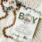 Invitation Aventure Commencer Woodland Deer Baby Boy Shoy