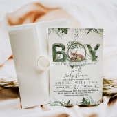 Invitation Aventure Commencer Woodland Deer Baby Boy Shoy
