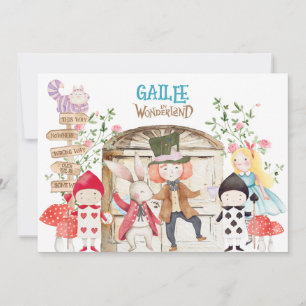 Invitation Aventure d'Alice au pays des merveilles Anniversai
