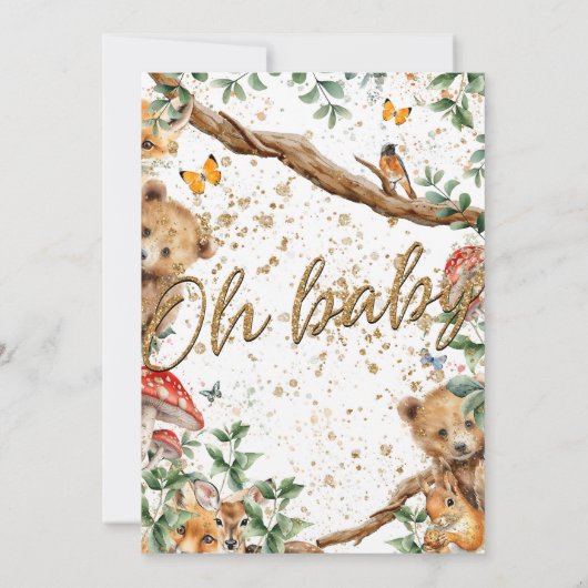 Invitation Aventure d'animaux de la forêt 2 choix arrière (Dos)