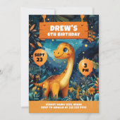 Invitation Aventure d'anniversaire de la jungle du dinosaure (Devant)