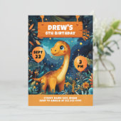 Invitation Aventure d'anniversaire de la jungle du dinosaure (Debout devant)