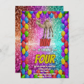 Invitation Aventure dans le désert du bébé chameau thème (Devant / Derrière)