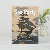 Invitation Aventure de bateau de pirates de la mer Party Pira (Debout devant)
