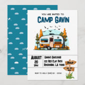 Invitation Aventure de camping d'anniversaire pour garçons  (Devant / Derrière)