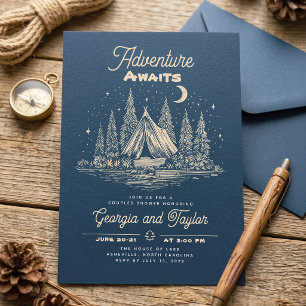 Invitation Aventure de douche de couples de camping fantaisis