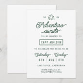 Invitation Aventure de fête de jeune fille au camp (Devant / Derrière)