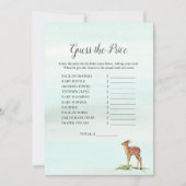 Invitation Aventure de forêt Devinez le prix des cerfs Bébé J (Devant)