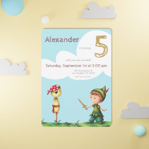 Invitation Aventure de pirate épouvantail mignon Anniversaire