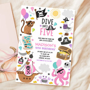Invitation Aventure de plongée de la pirate rose pour son 5e